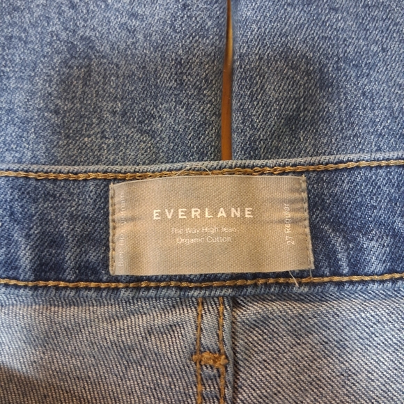 Everlane Way High Distressed Blue Jeans Size 27 Regular - Picture 3 of 8